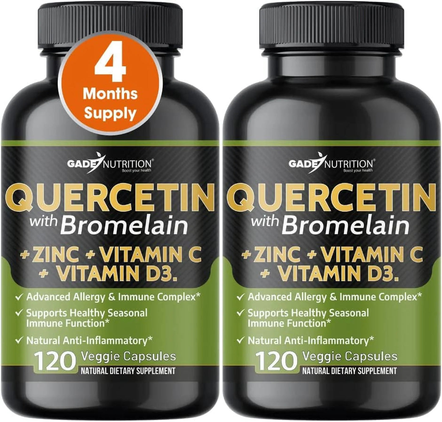 with 500mg + Caps. Quercetin - with 240 and Quercetin Vitamin - Bromelain C Zinc Supplements Quercetin - Quercetin Veggie Gluten-Free, Vegan) Zinc - Quercetin D3 (Non-GMO, Vitamin