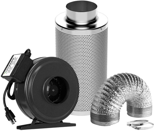 6 16 VIVOSUN and CFM Combo Carbon Inch 6'' Inline Ducting Filter 440 Fan, Kit: Filtration Air Ft