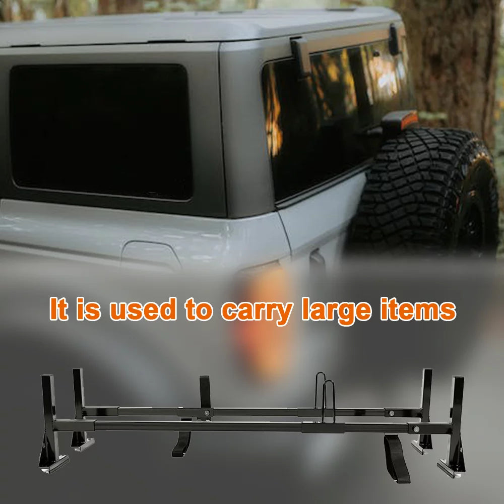 2 Ladders Express Chevy GMC Steel Full-Size Universal Rack E-Series Ford Savana Rack Adjustable Vans Roof Mount Bars Kojem for Carry 68"-75"