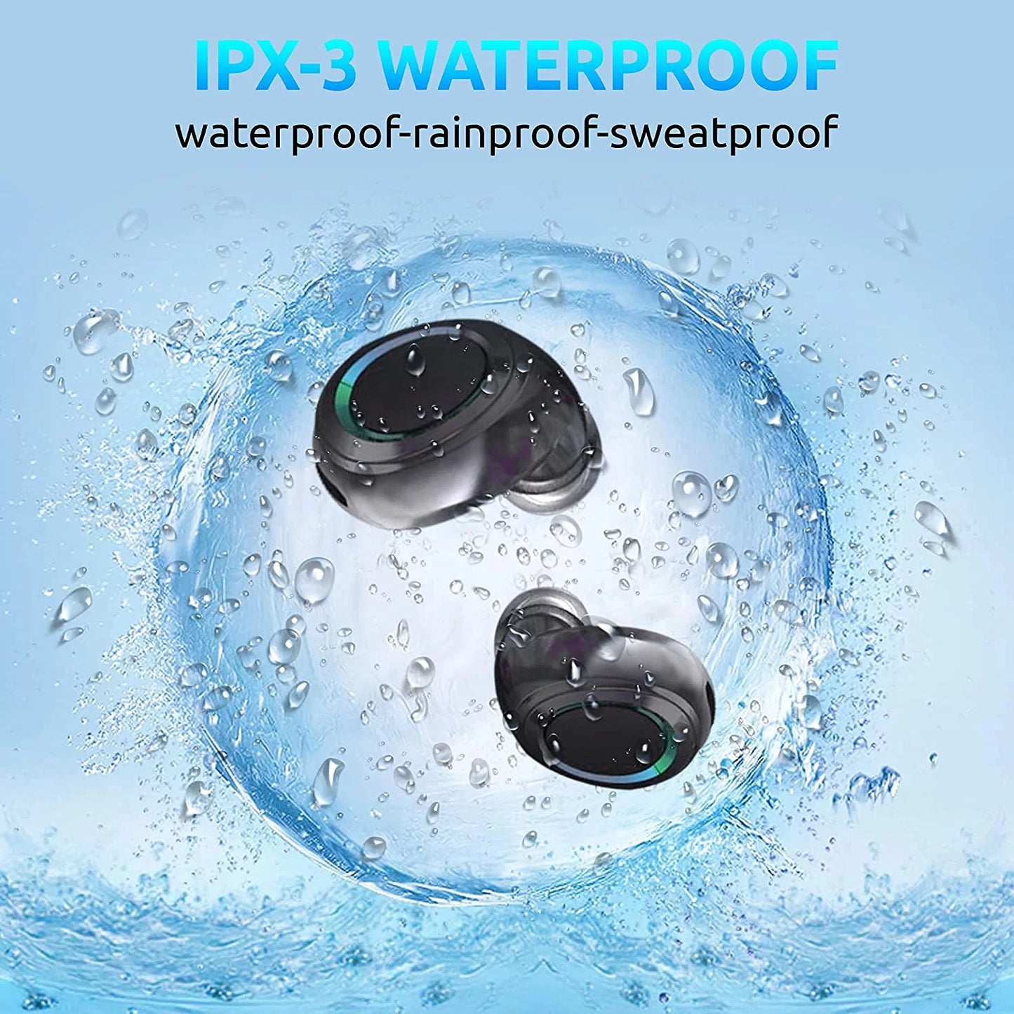 (Black) 5G/Plus/Ultra Waterproof IPX3 Compatible with Reduction Noise PRO Mic Galaxy Samsung / Earbuds / BlueTooth with Touch Sweatproof S21+ V5.1 Wireless