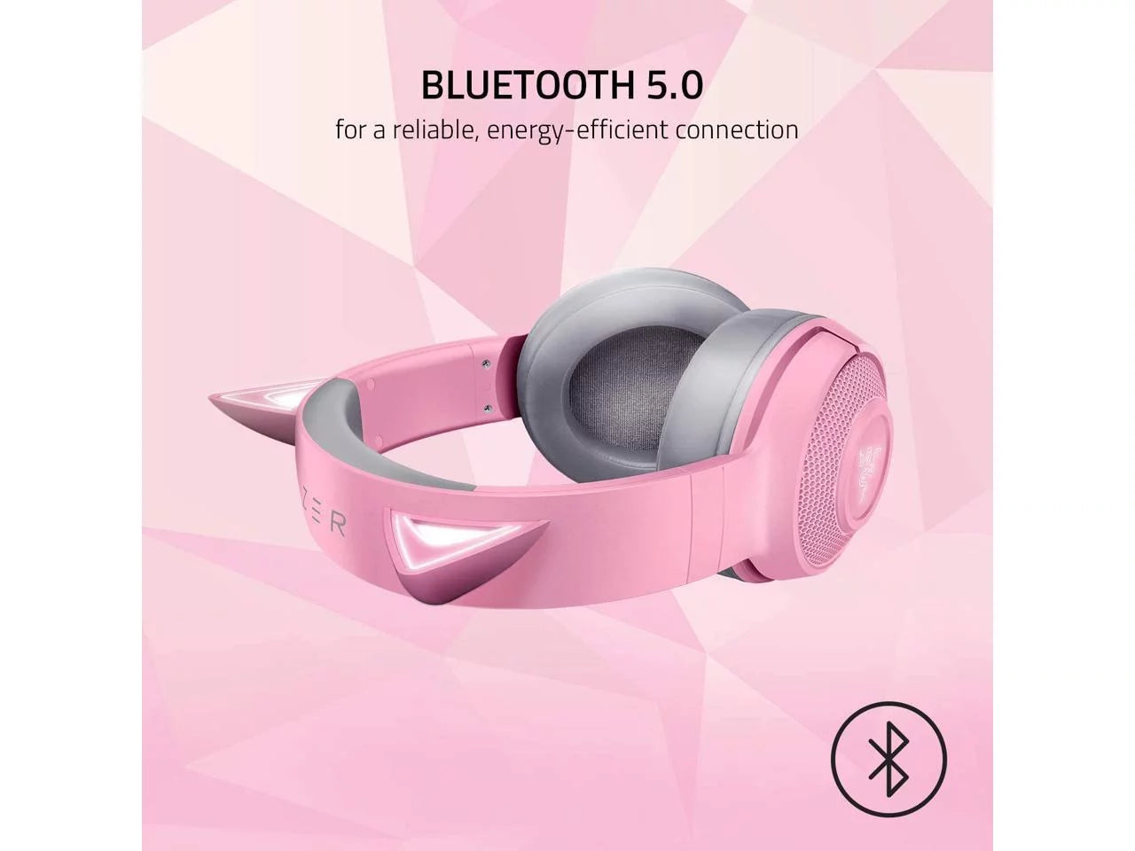 - - Bluetooth Connection Custom-Tuned Powered Microphone Kraken Beamforming Razer Razer Quartz Latency Drivers - 40mm Edition: 5.0-40ms Chroma Pink - by Kitty BT Low