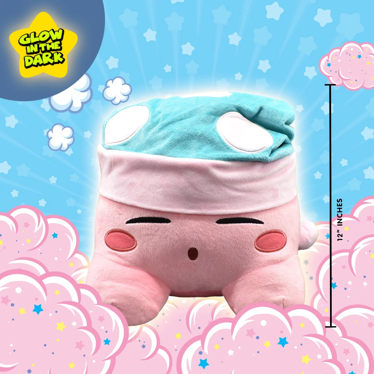 Toy Squeezable and Plush 12" Sleepy Kirby Hat Soft -