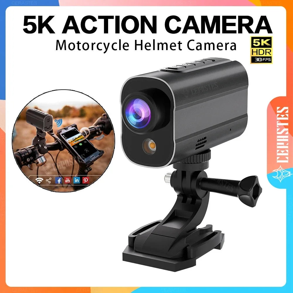 Sport Shake Camera Bike DV with Anti WiFi Riding Action Led Drive 5K Light Road Bicycle Motorcycle Camera Helmet Recorder