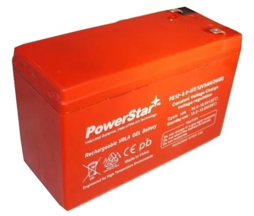 9-Amp Replacement 12-Volt High Battery Temp Gel PS12-9-HT Batt9Ah Aqua-Vu Cell PowerStar