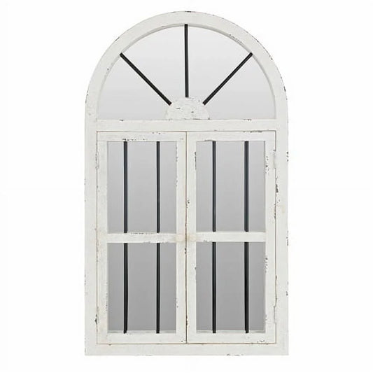 Wall Aspire x by White 42" Arched Chic Mirror Window 25" Cottage