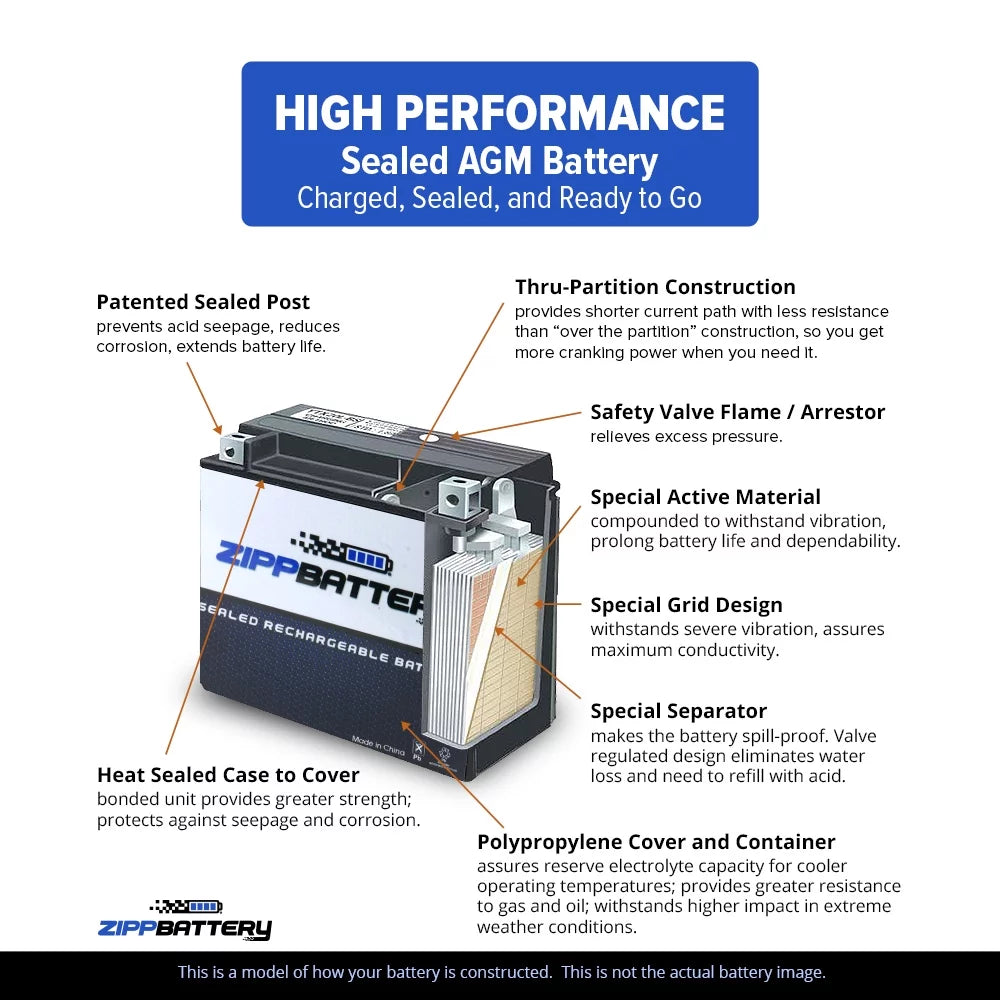 12 180 Ah, Battery Battery YTX12-BS Gsx-r1000 (12-BS CCA) 2004 1000cc for Zipp Motorcycle Suzuki Volt,10