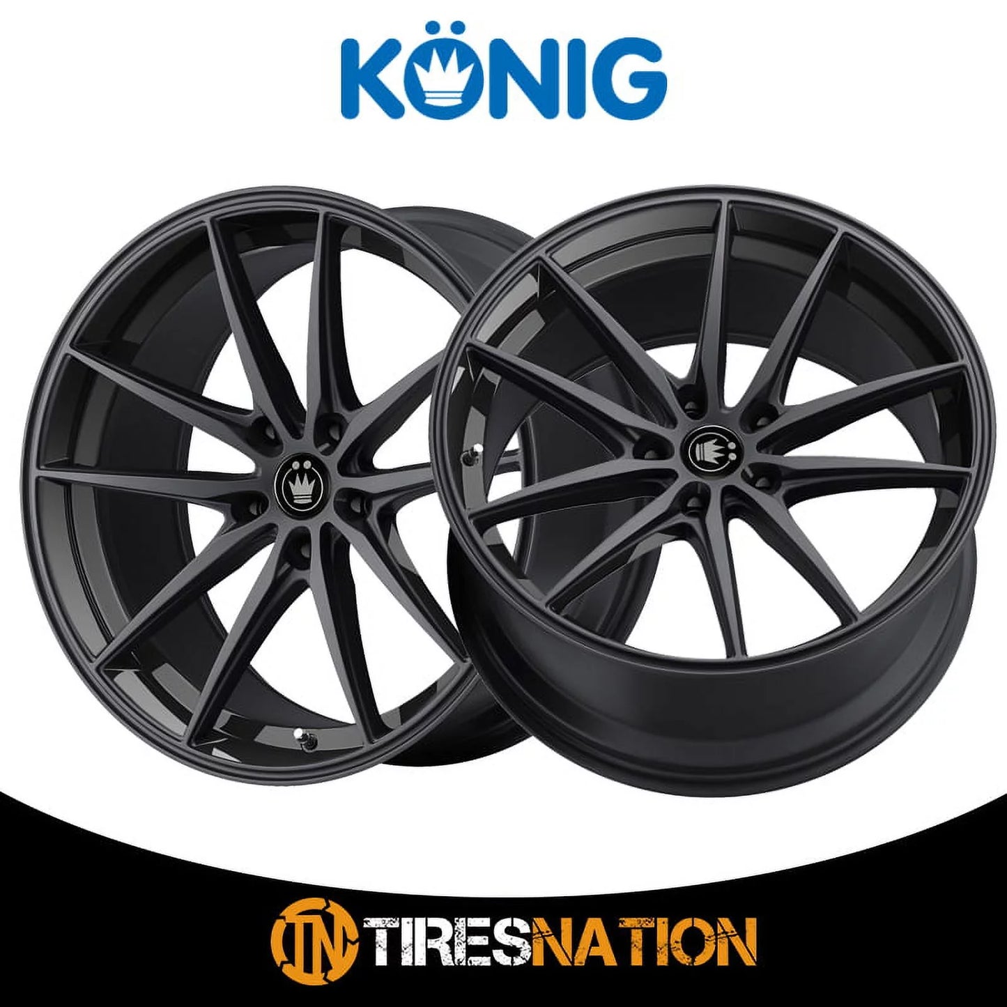 17x8 37B Wheel 5x112 Oversteer Black Gloss Konig (45mm)