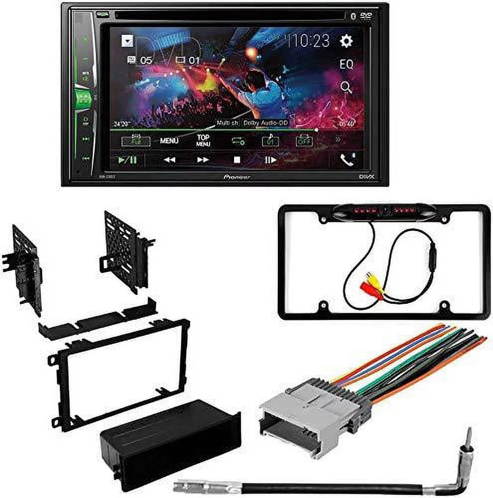 W/ 6.2" with Touchscreen Media Car Digital Camera/Installation Double Kit/in-Dash Pioneer Stereo 2002-2009 Chevy DIN DVD/CD KIT4860 Bluetooth/Backup Trailblazer Receiver for Bundle AM/FM AVH-241EX