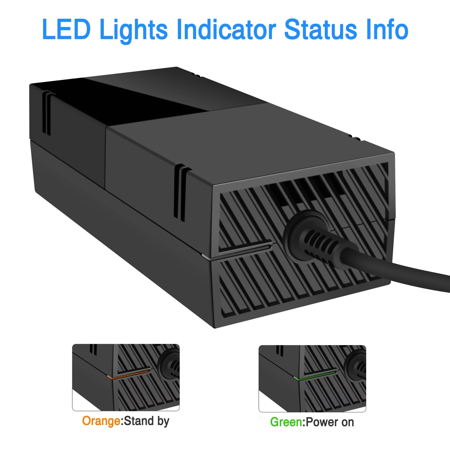 Xbox Console Supply Low Game 17.9A] Cord, Power for [220W and Cool Brick Noise 12V NATNO One with Power