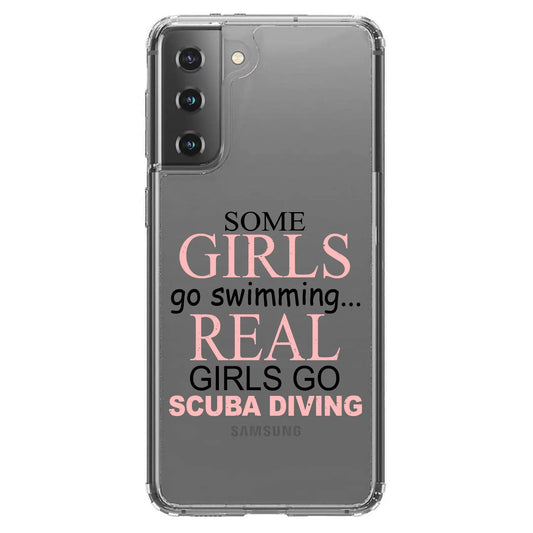 TPU DistinctInk Hybrid Go Bumper Galaxy Protector Real Diving Clear Screen (6.7" 5G - Shockproof Case Back Glass for PLUS Girls Tempered Scuba Screen) - S21+ Acrylic