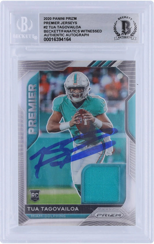 Tua Relic Fanatics Dolphins Certified Premier 2020 Rookie Card Fanatics Panini Witnessed - 10 #2 Jerseys Prizm Authenticated Autographed Beckett Tagovailoa Miami Authentic