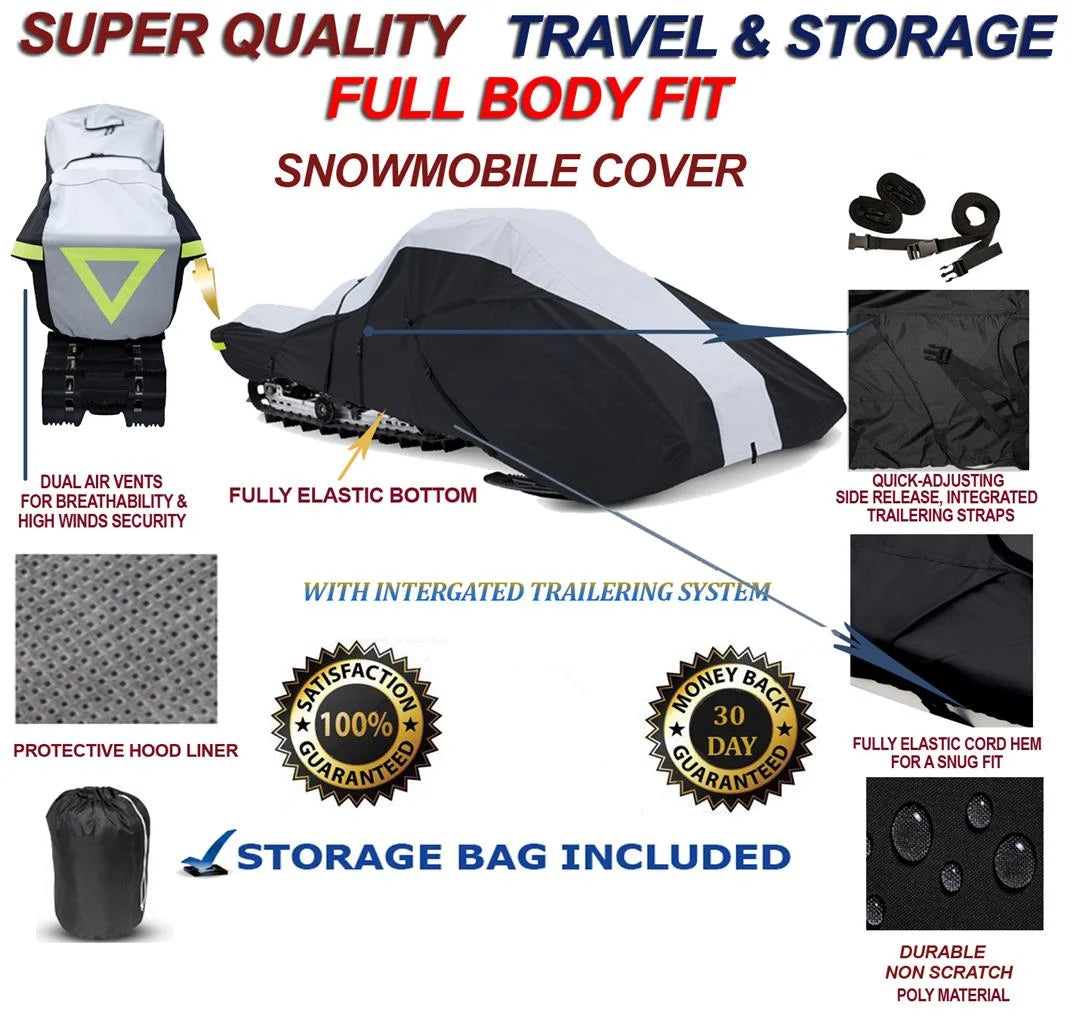 SnoPro Compatible LE M1000 Fit Cover 162 for 600 Full Arctic Storage 2009-2009 Travel Sled. Snowmobile Denier and Model the Cat Snowmachine