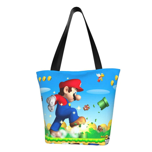 Super Handbag Mario Shoulder Women's Travel Capacity School Work Animated Large Bag Beach Shopping For Business Tote