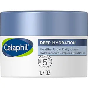 Vitamin oz, Hydration Daily 1.7 & E Hour With Hyaluronic Cetaphil Deep Vitamin Glow Healthy Moisturizer 48 Cream, B5 Dry Skin Face Skin, for Acid, Sensitive Face