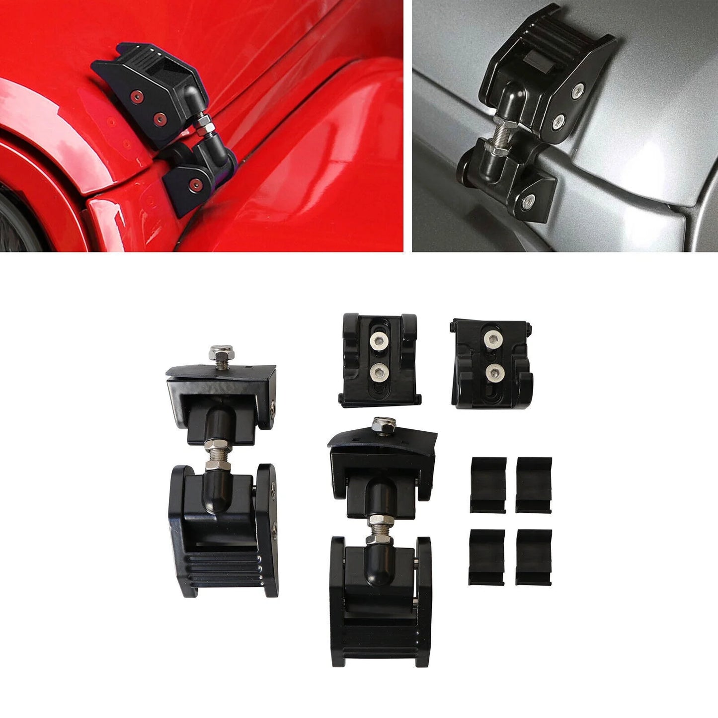 US Hood for Jeep Latch 07-18 Lock Secure Protection-Black Front Wrangler Vehicle 2 Catch JK Pack Onemayship