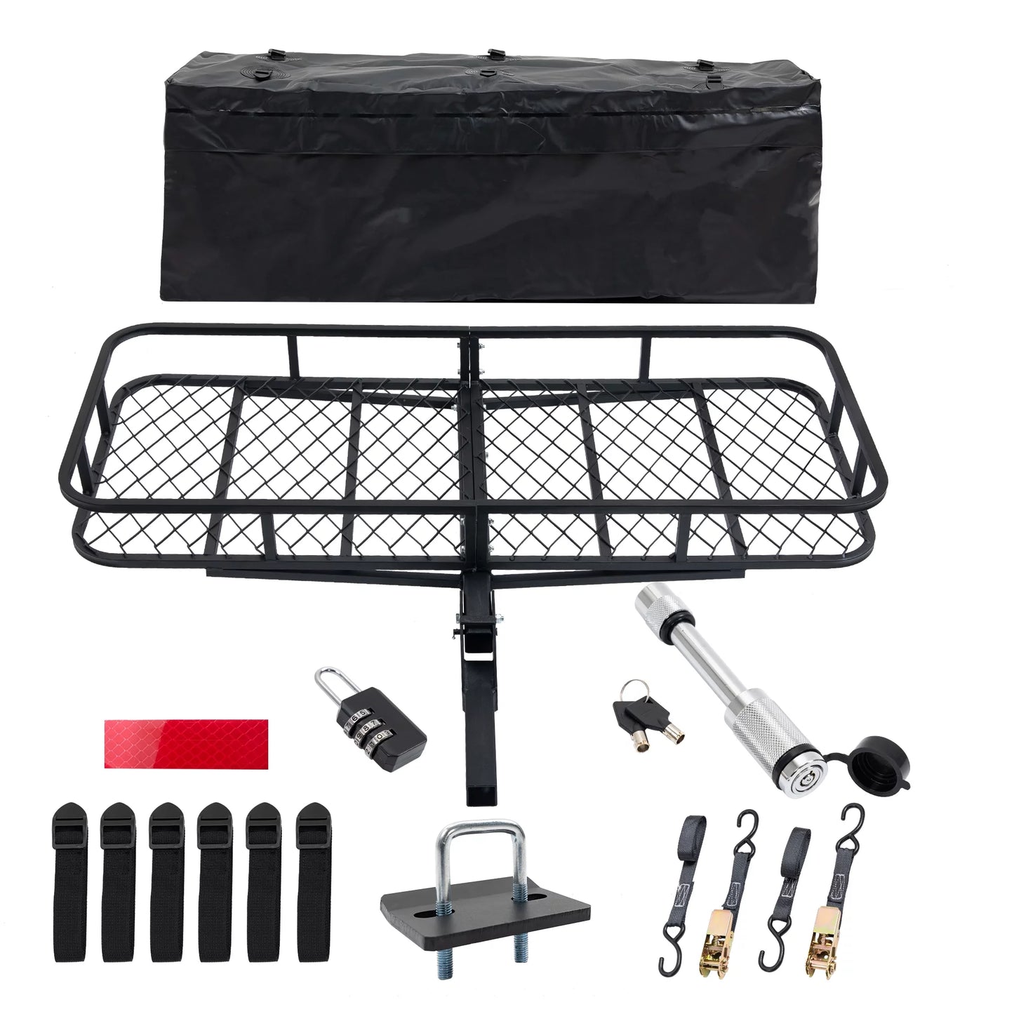 60" 24" lb Folding Black x SUV Cargo Car 6" Truck Mounted Basket Trailer, a Capacity with for 500 Hitched x