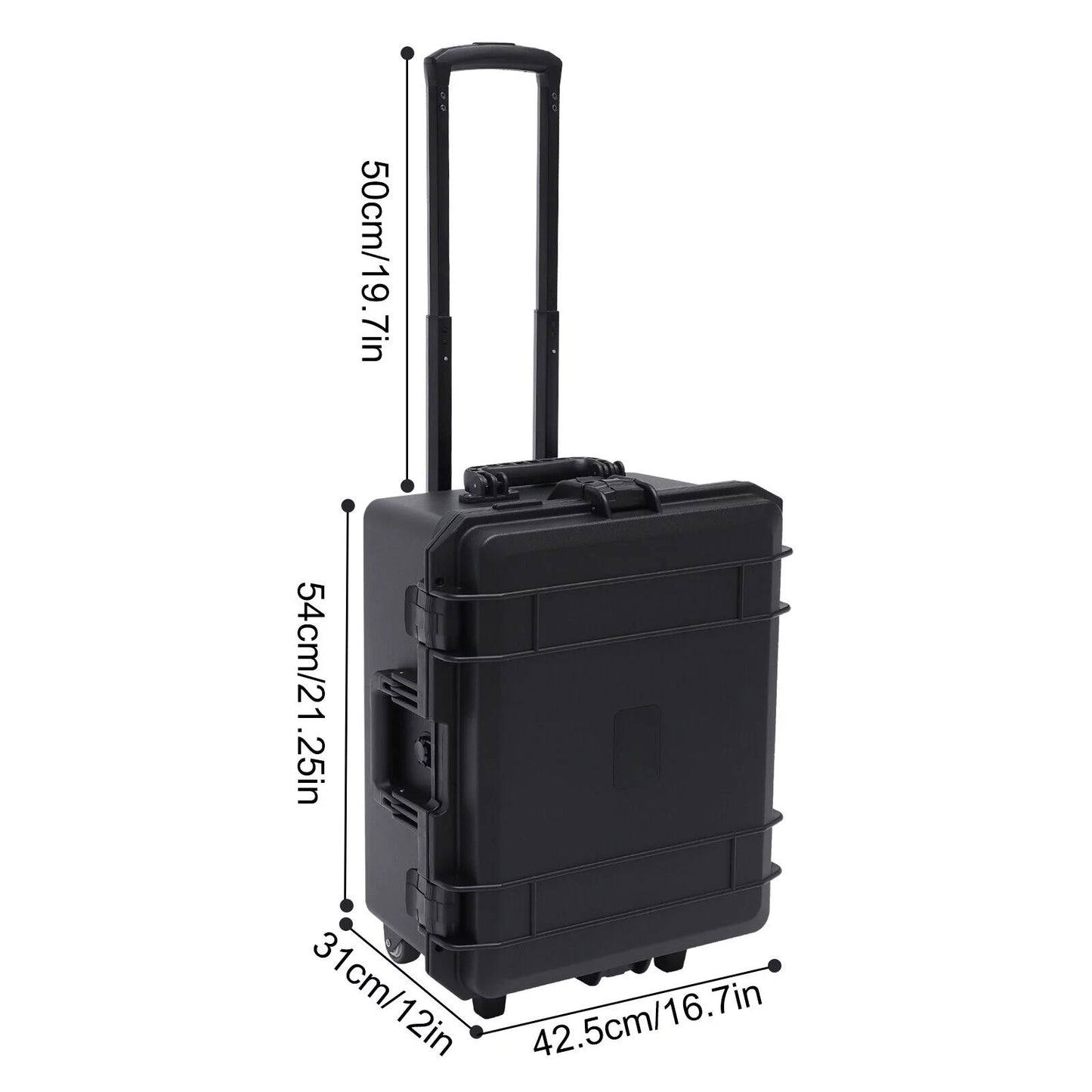 12" 5 16.7" Hard and Black Handle Case with 21.25" Layers x Tools x Equipment Box and Portable Camera Large Case Hard Water Foam Protective Miumaeov Laptop with Shock Wheels Resistant