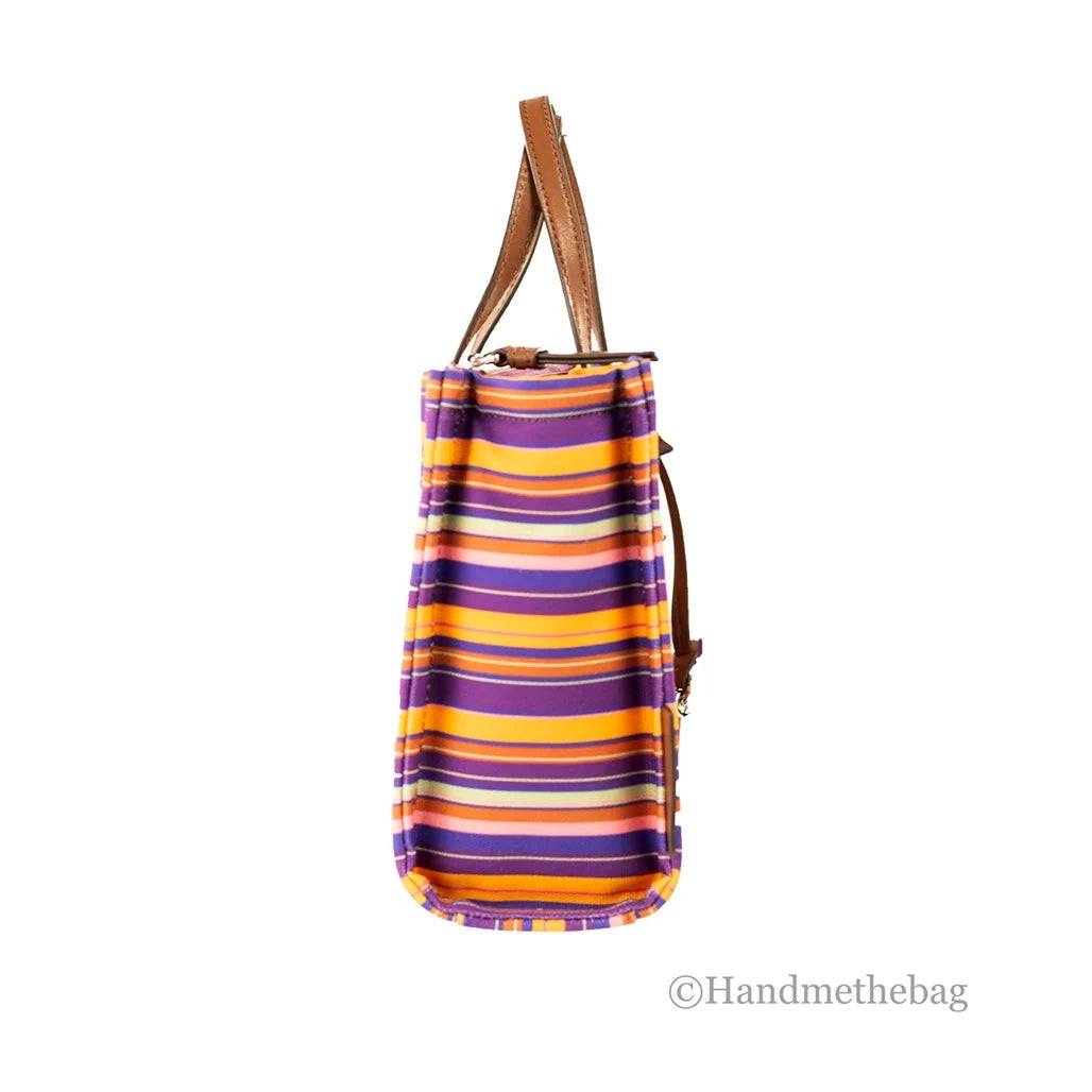 Tote Mini Striped Grind Crossbody Bag Marc Jacobs Cotton Purse Canvas Purple