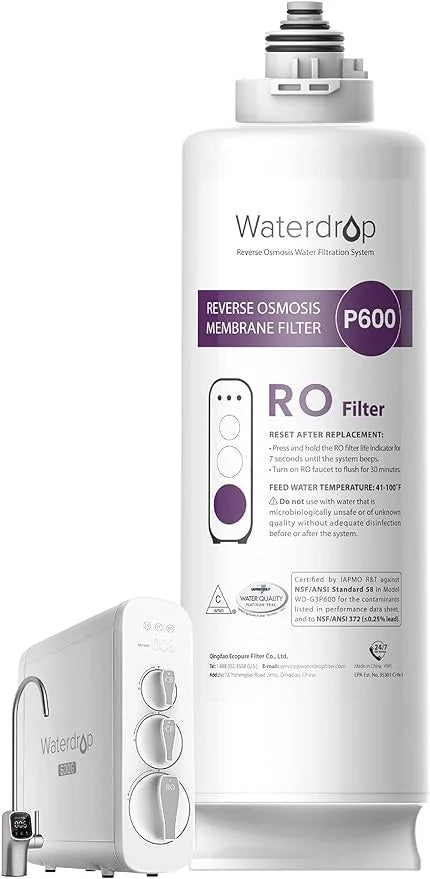 System, Filter, Lifetime for Osmosis NSF Reverse Replacement Waterdrop WD-G3P600-RO Certified, 2-year WD-G3P600