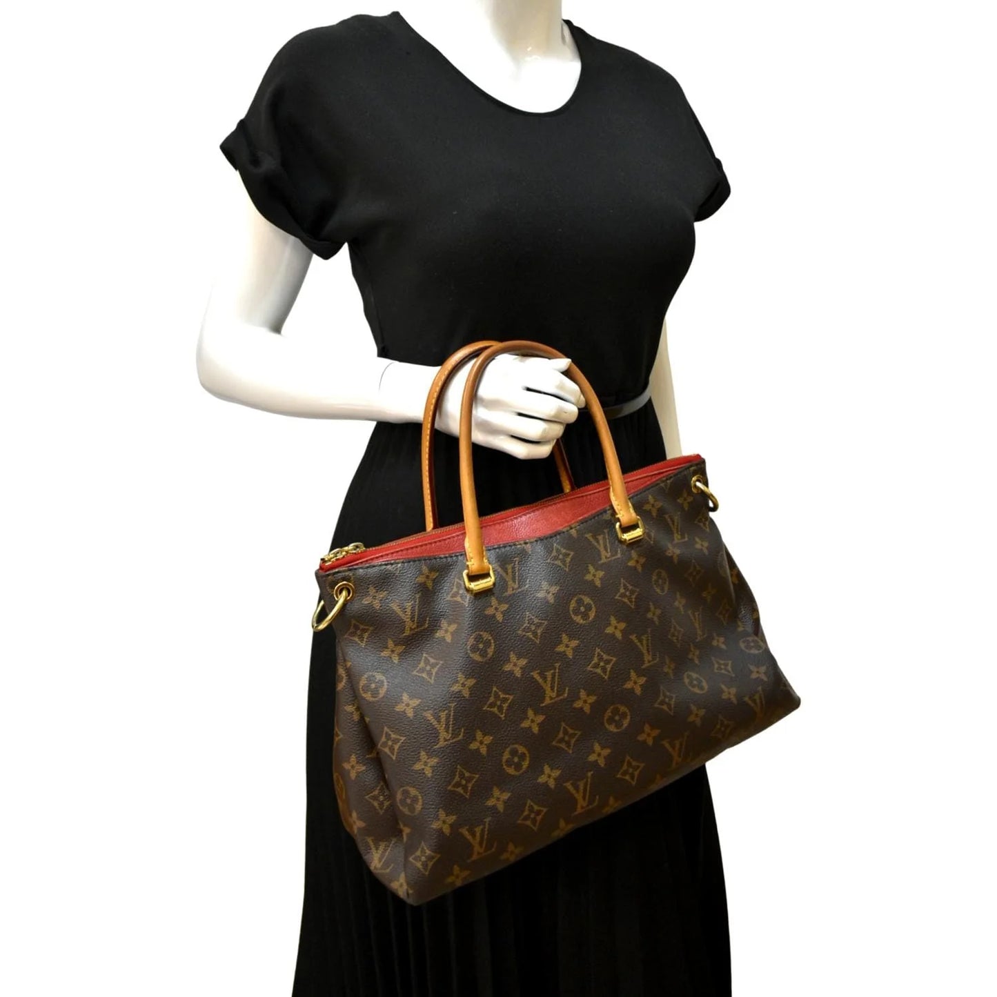 VUITTON Bag MM Pallas LOUIS Brown Canvas Monogram Shoulder Pre-owned