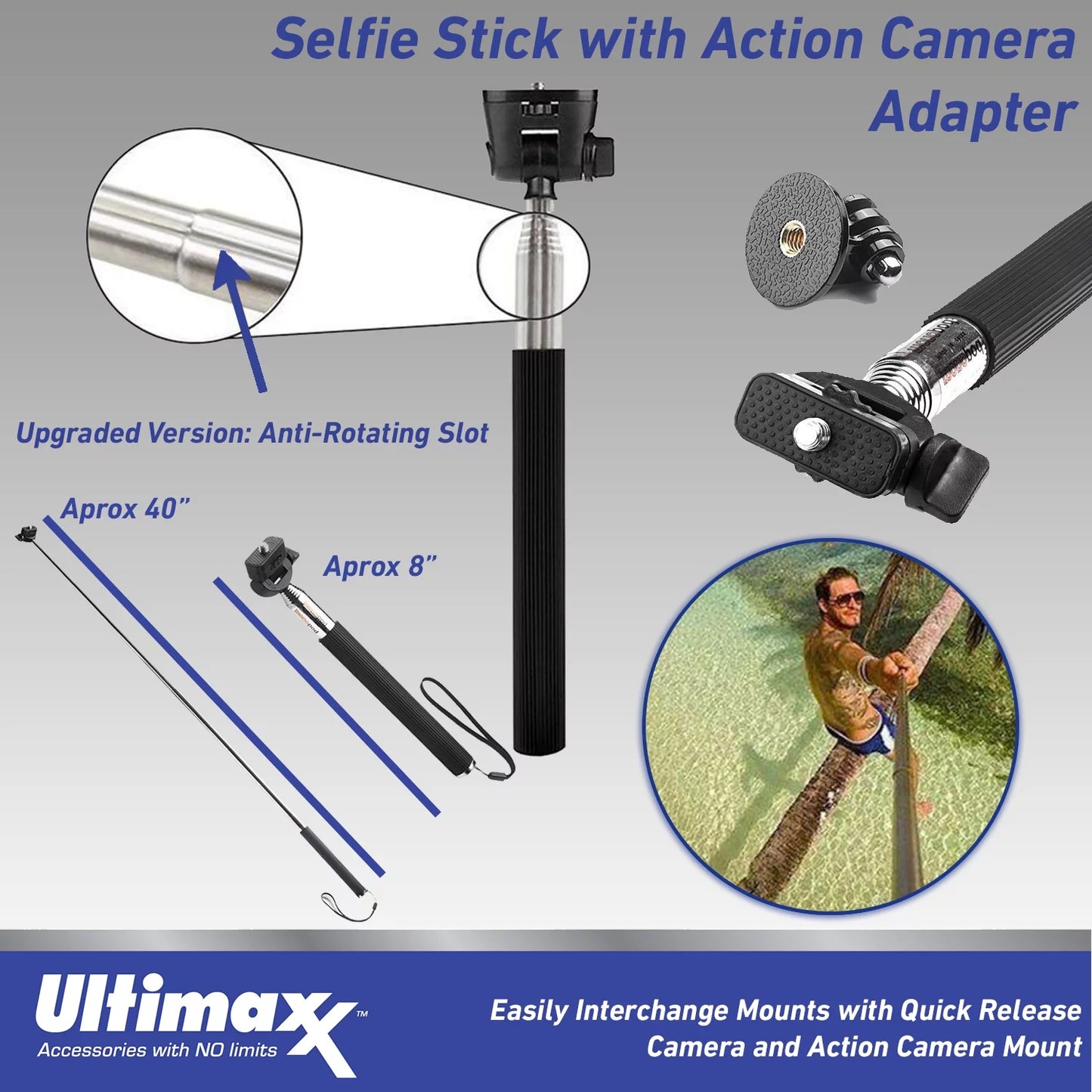 1/4” 3 Cam Screw Includes: & (25pc Bundle GO Bundle) Insta360 (32GB) Action Mounts, Metal Mini - More Camera Advanced Action Ultimaxx Adapter for Dolly