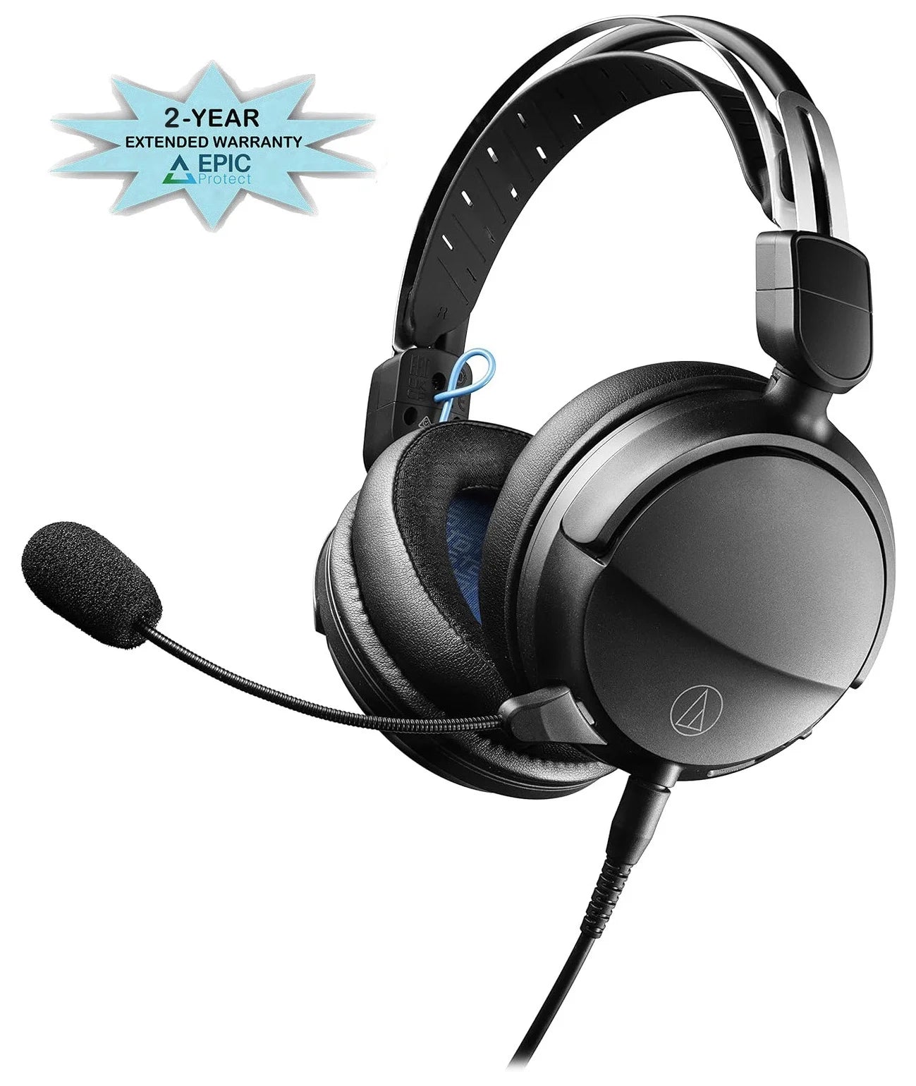 Year Wired Additional (2022) Coverage Epic Headset Technica - 2 an ATH-GL3BK Closed-Back Black/Blue Gaming Audio Protect by with