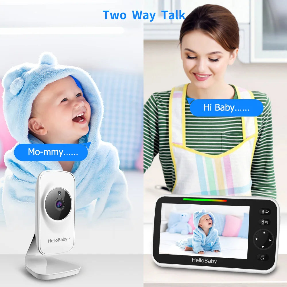 VOX LCD Lullaby, 5" Baby Mode Monitor Camera, Color with Night Monitor Audio, Vision, and Display, Audio Two Way Screen, Video and HelloBaby inches Temperature 5 Infrared Camera