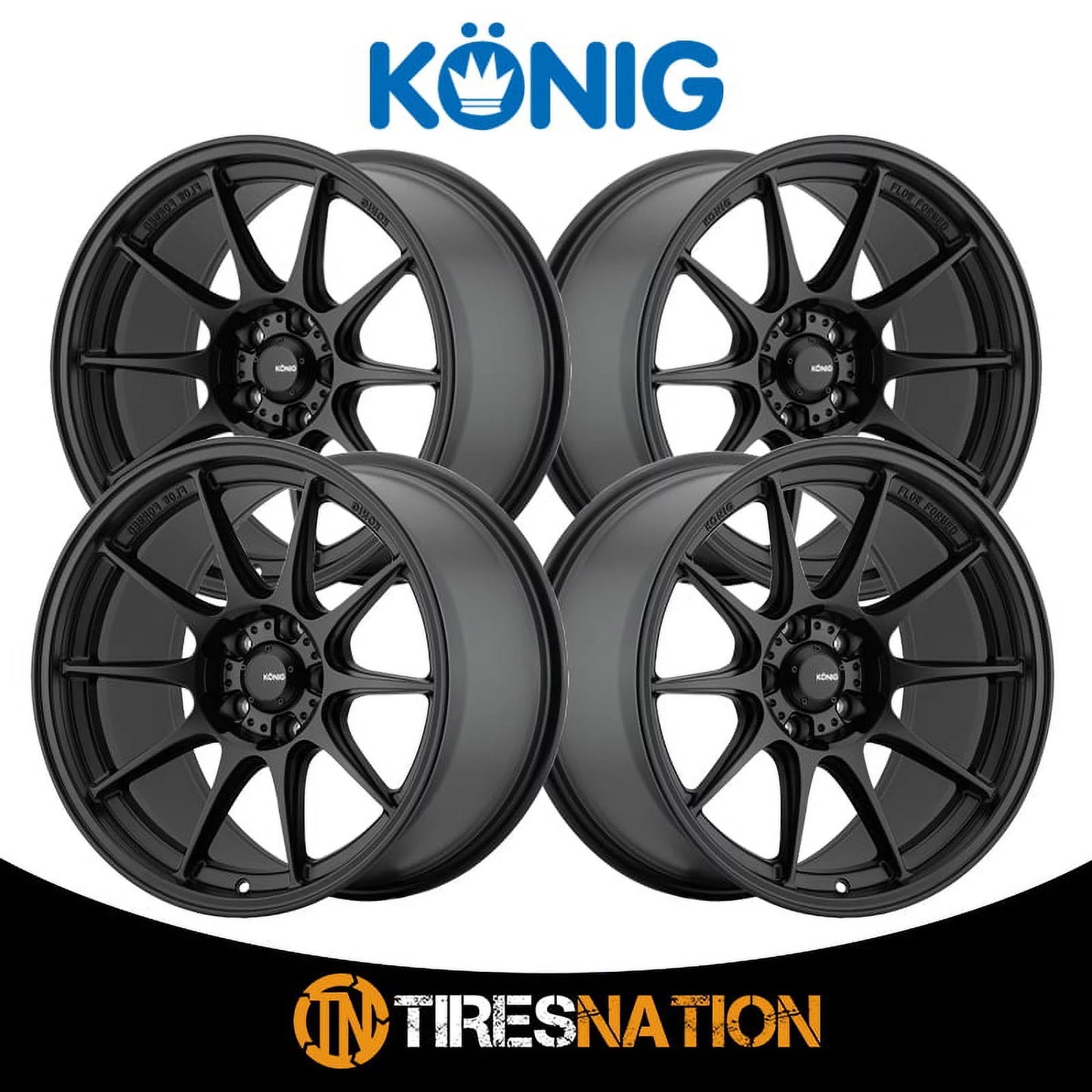 5x100 17x9 Semi-Matte Dekagram Black +40et Konig 57B Wheel