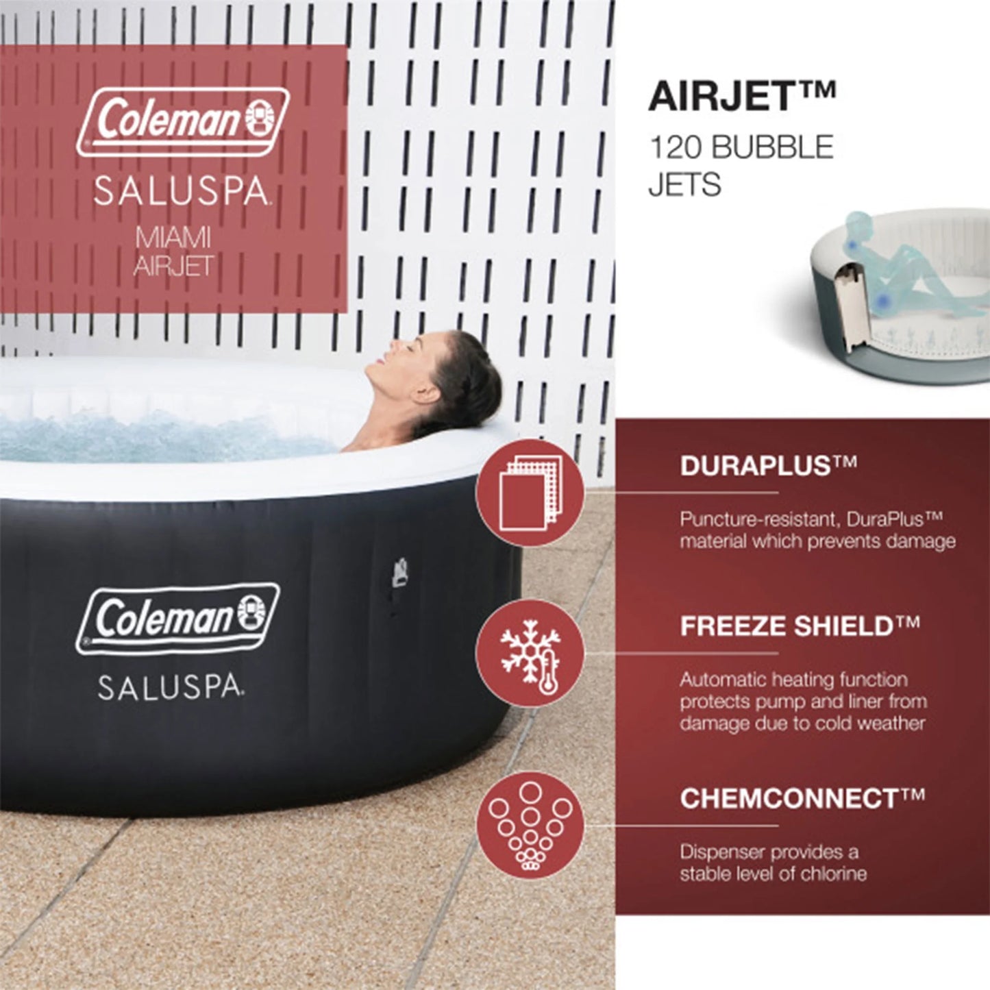 4 SaluSpa w/Bestway & Pillow 2 SaluSpa Seat Tub Hot Coleman AirJet Headrest