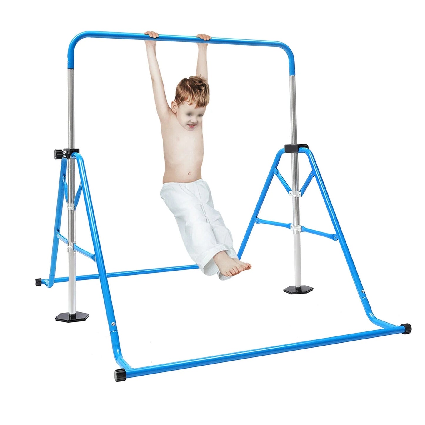 Adjustable Bar ZhdnBhnos Kids Junior Training Max Load Gymnastics Bar Gym For 100kg/220.5lbs Folding Blue Home Horizontal