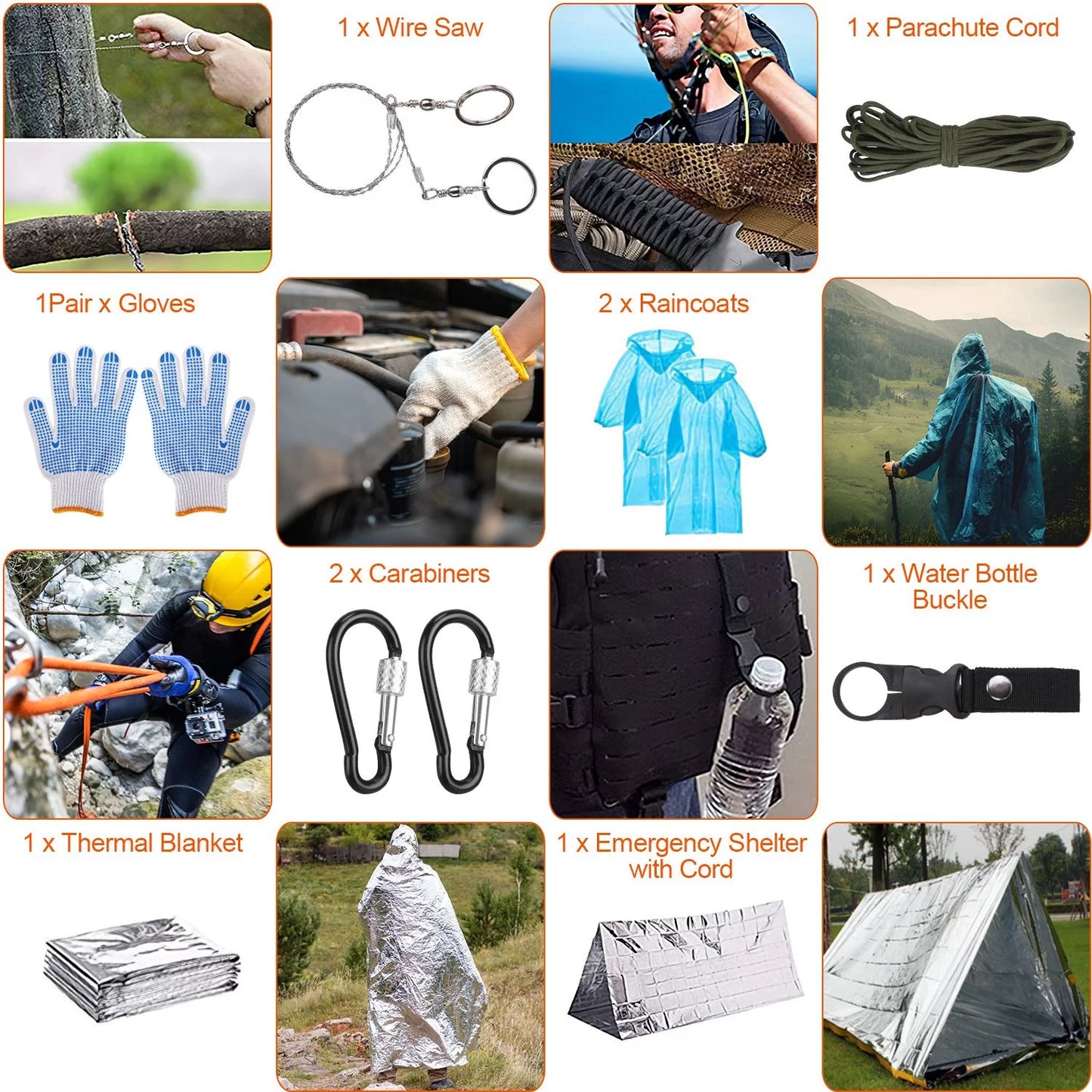 Tools for Dad for 125Pcs Professional Tactical Camping and 8.66x6.3x5.9in Gifts Emergency iMounTEK Survival Equipment Kits, Adventure, Husband, Survival Outdoor Gear Hiking Hunting