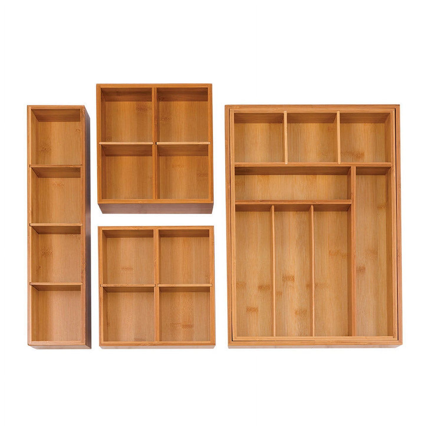 4-Piece Set Bamboo Classics Expandable Drawer Organizer