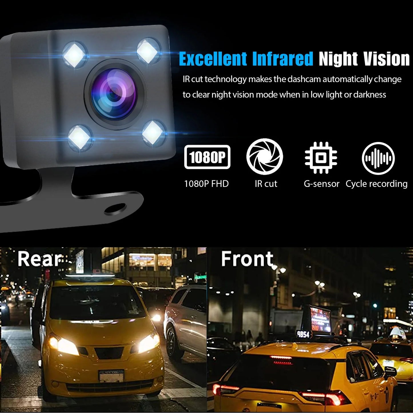 7inch for Car G-Sensor, Dual and Dash Front EEEkit Mirror Detection, Touch Wide-Angle Dash Screen Camera View 1080P Mirror Cars, Lens Camera, Camera Rear 170° Vision, Night with Cam Motion