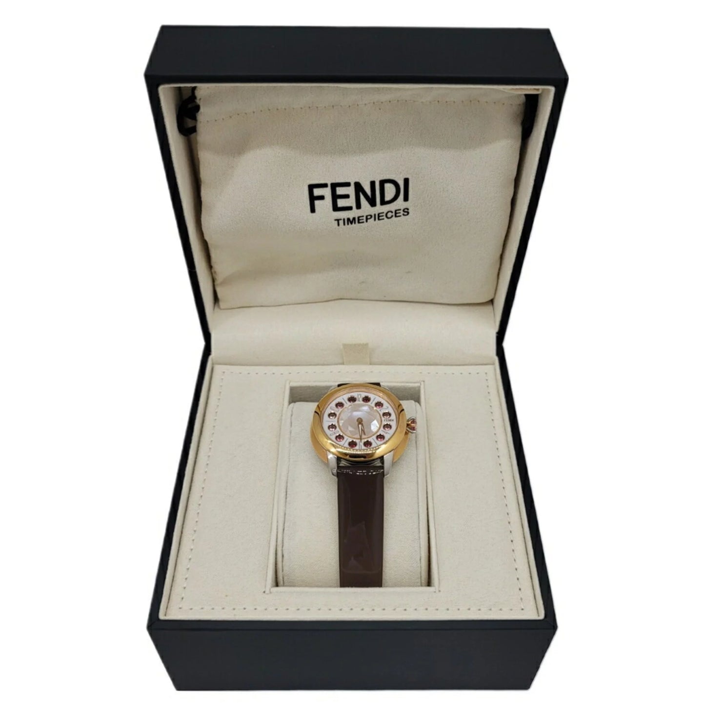 Spinel Brown Pre-Owned Topaz Black Fashionable Shell Clock Colors Fendi SS Belt Shine FENDI Women's Eye New) Quartz 3 Watch (Like Enamel