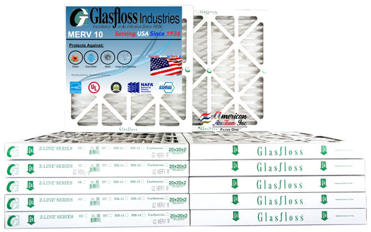 The Filter or Home HVAC Filter Glasfloss Air Pleated Office - of - 12) MERV 2" Filter 10 (Pack - - - 20x20x2 - or Made In AC Furnace Air USA. Air