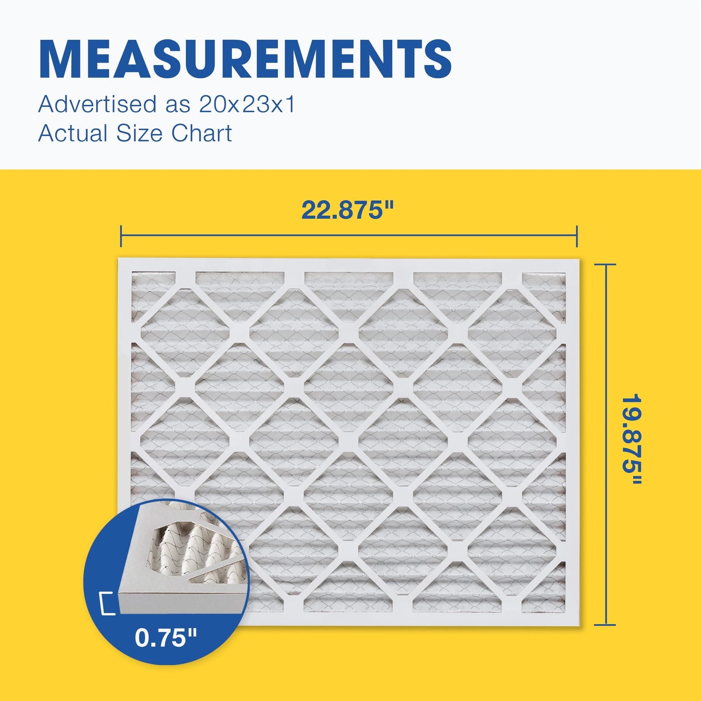 20x23x1 Furnace Pleated Air Pack Aerostar Air 6 Filter, MERV 13 AC Filter,