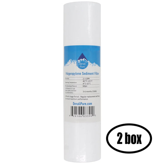 SS4 Filter Replacement Housing for Cartridge House Whole Aqua-Pure EPE-316L Denali Brand 3M Universal - 5-Micron Filter 10-inch Polypropylene for of 2 3M Sediment Pure - Aqua-Pure Boxes