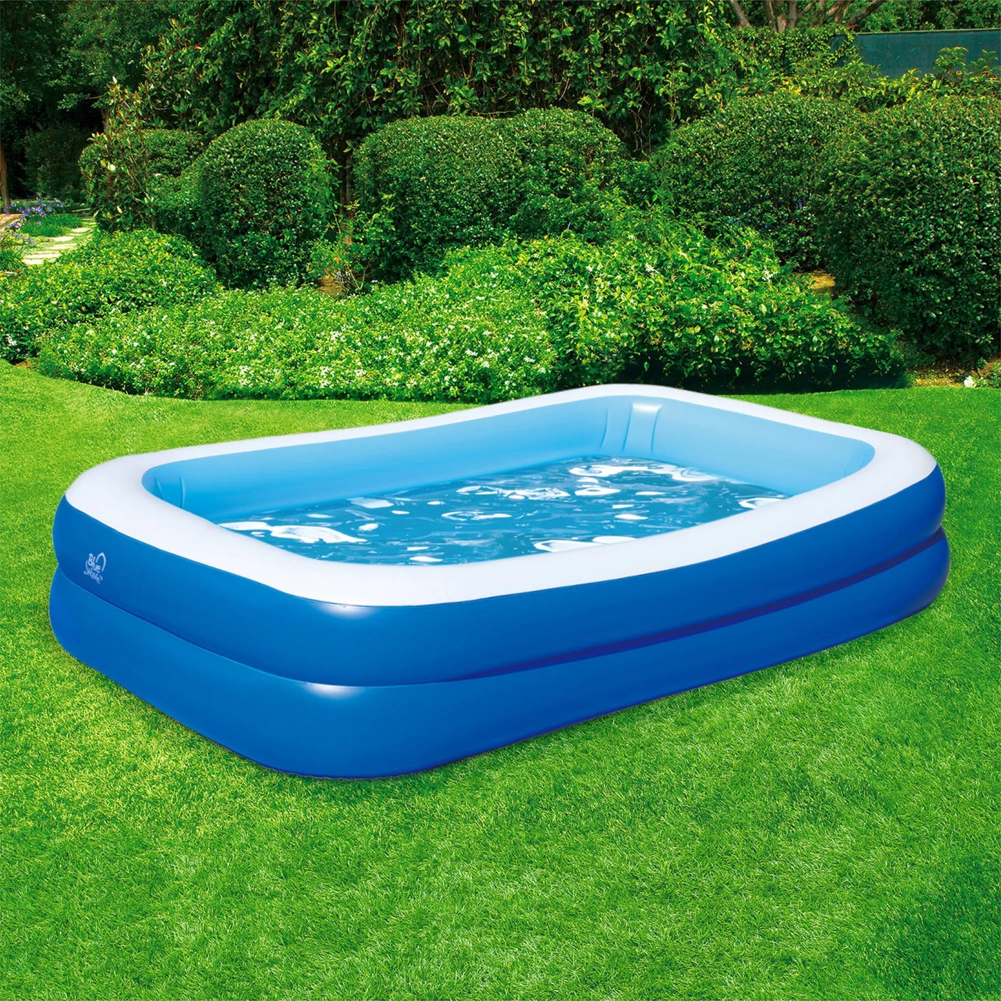 103" x x Pool 69" Inflatable w/Cover Rectangular Family Blue Wave Deep 22"