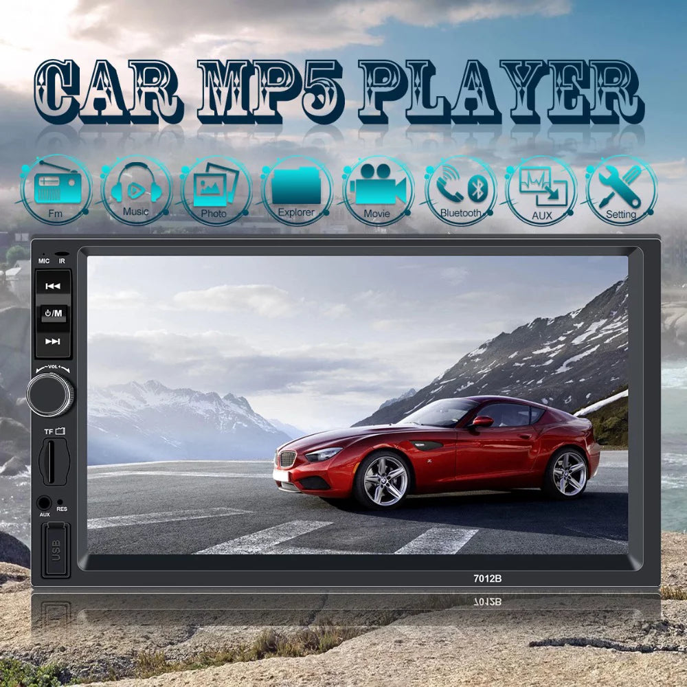 Touch Car Stereo Audio mirror Bluetooth camera radio FM link Player Din USB function with HD 4LED Car Car with backup AUX 7-inch SD Screen MP5/4/3 Multimedia Double Polarlander