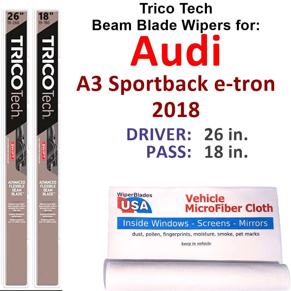 A3 Audi e-tron (Set Beam Sportback Blade 2018 of Wipers 2)