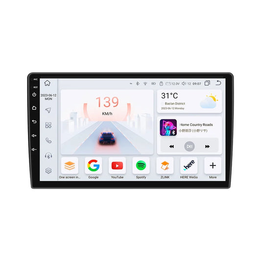 4+32G Player,Weather,Play Unit Android Car GPS Android Head DSP Store,YouTube Double Apple Multimedia Din Stereo 1280X720 AM/FM Navigation QLED Universal Wireless Screen Carplay Auto Radio 9" in-Dash