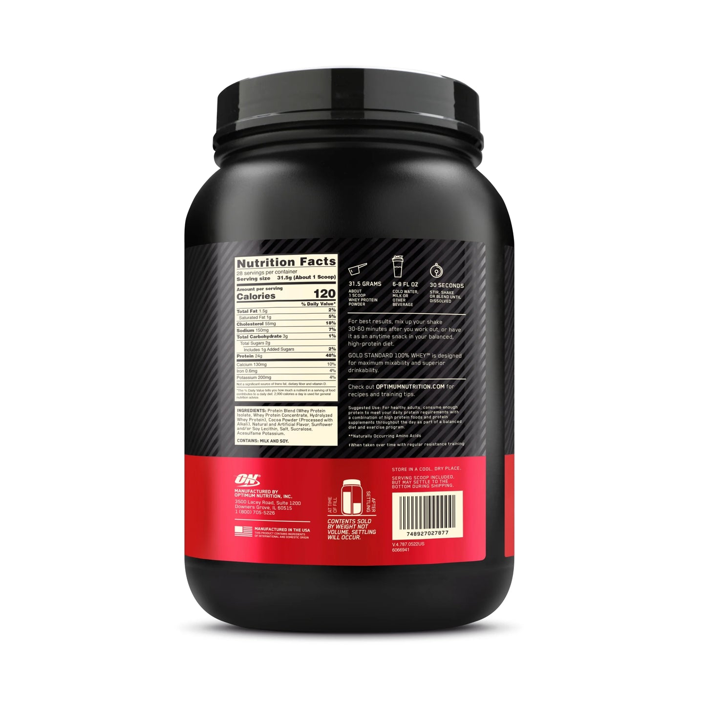 100% lb, Whey Standard Nutrition, Protein 28 Servings Road, Powder, Rocky 2 Gold Optimum