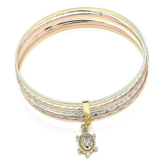 14K BANGLE PEICE M336 7 GOLD CHARM TURTLE DANGLE PLATED W/ BRACELET SEMINARIO