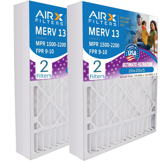 91-013 Compatible 1500 FPR WICKED Made CLEAN & 9 2 13 Air MPR Premium Ultravation by Filter Comparable Furnace Pack AIRX with to 20x20x5 FILTERS USA MERV Filter 2200 - 20x20x5 AIR.