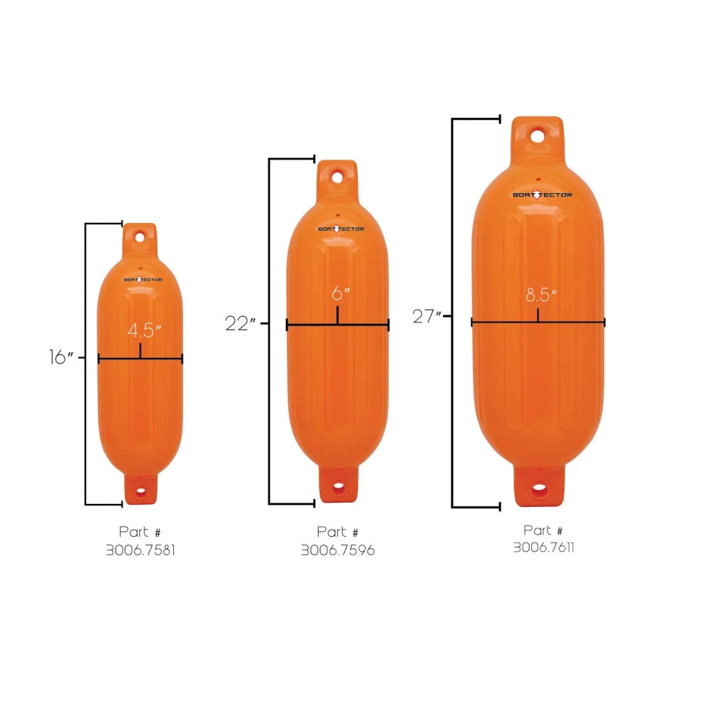 2-Pack Value Inflatable BoatTector - Orange x Neon Max Fender 3006.7581 16", Extreme 4.5"