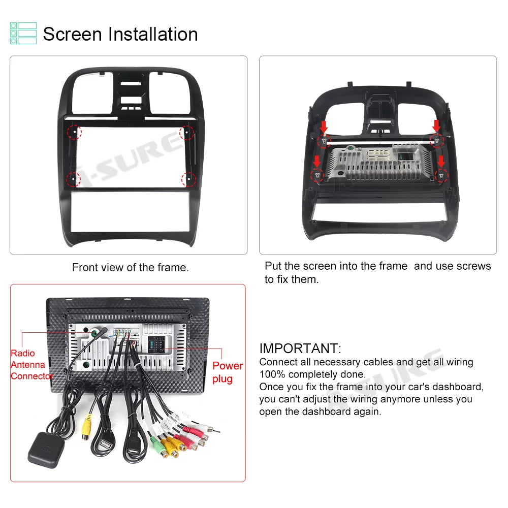 Sonata for CarPlay Srereo Hyundai Wireless 2+32G 11 Player 2001-2005 Car Android