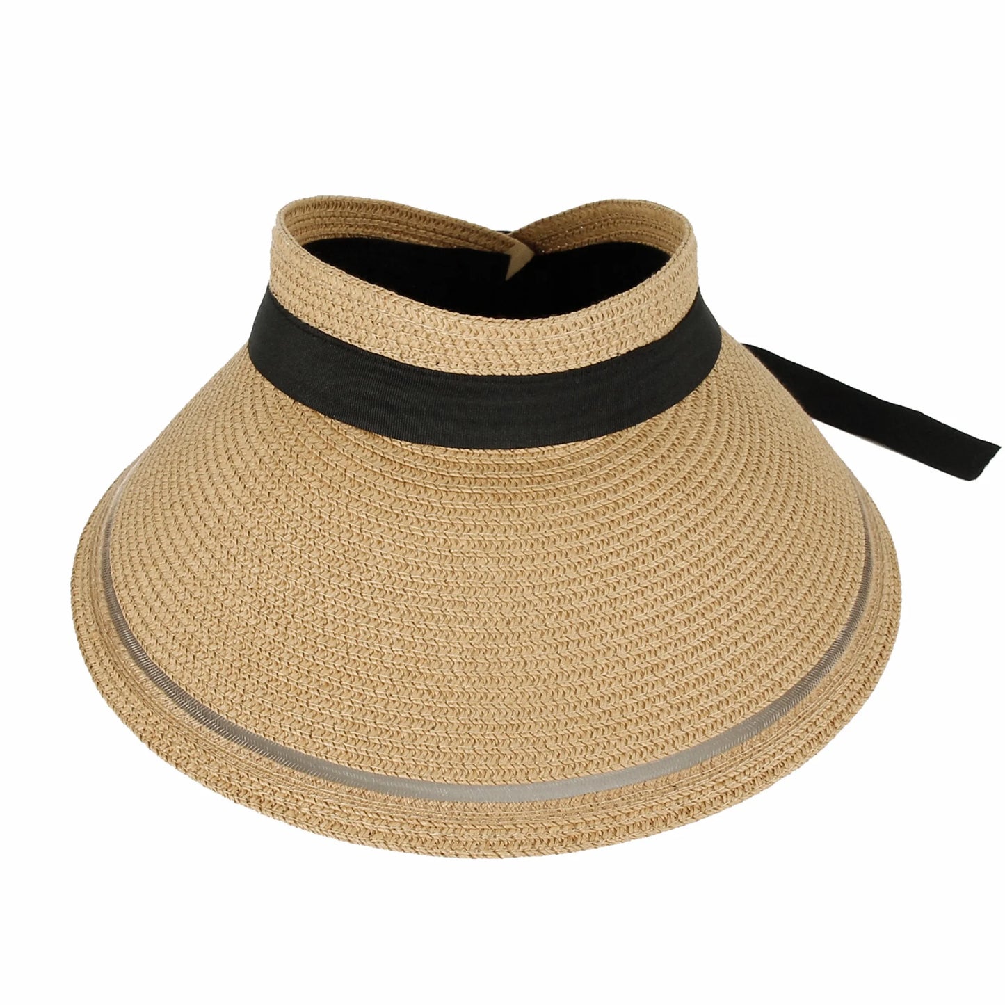 WITHMOONS Summer (Beige) Wide Hat Sun Brim Packable SLV1280 Visor Womens Beach