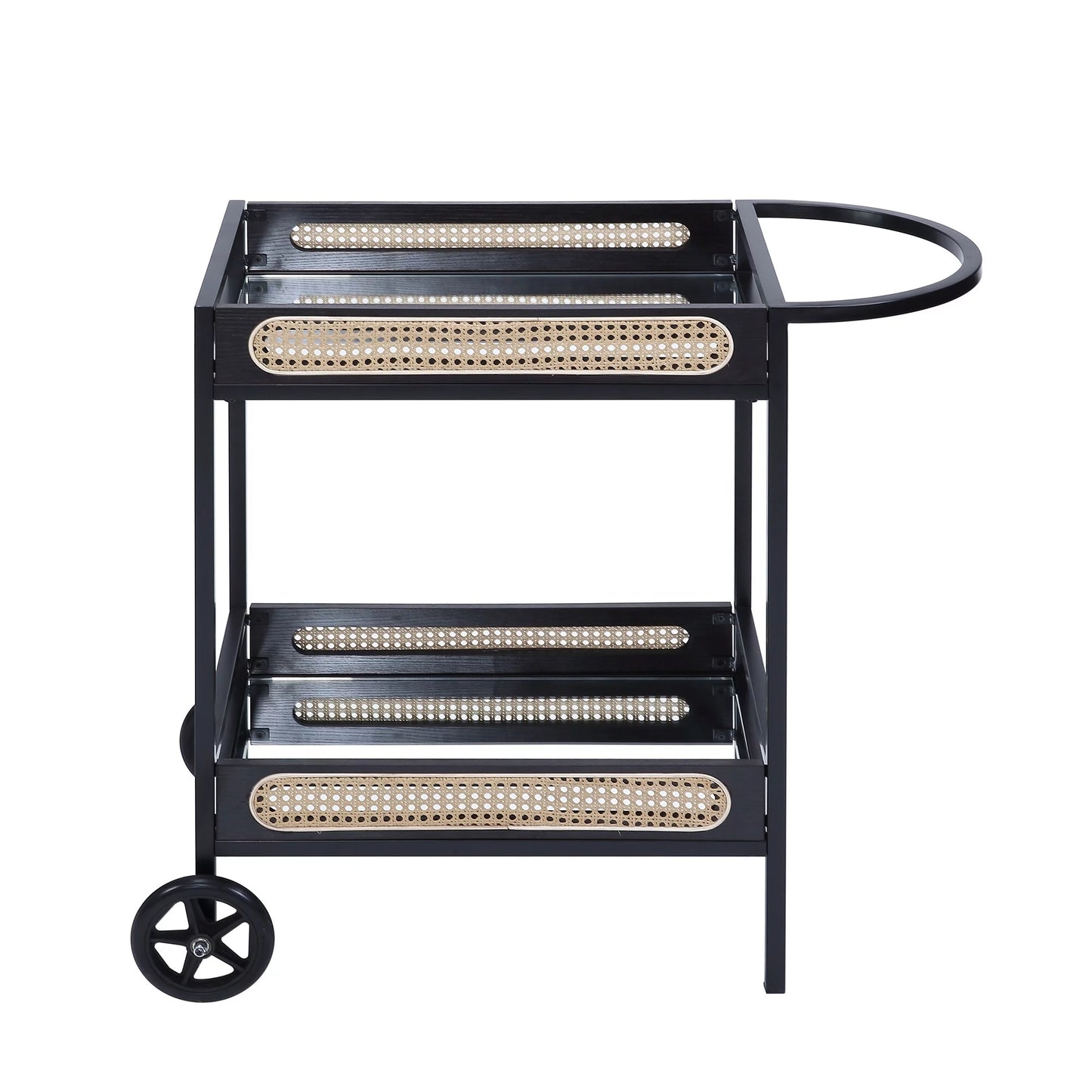 & BESTCOSTY Finish Wood Serving Cart, Metal Carts Black Kitchen