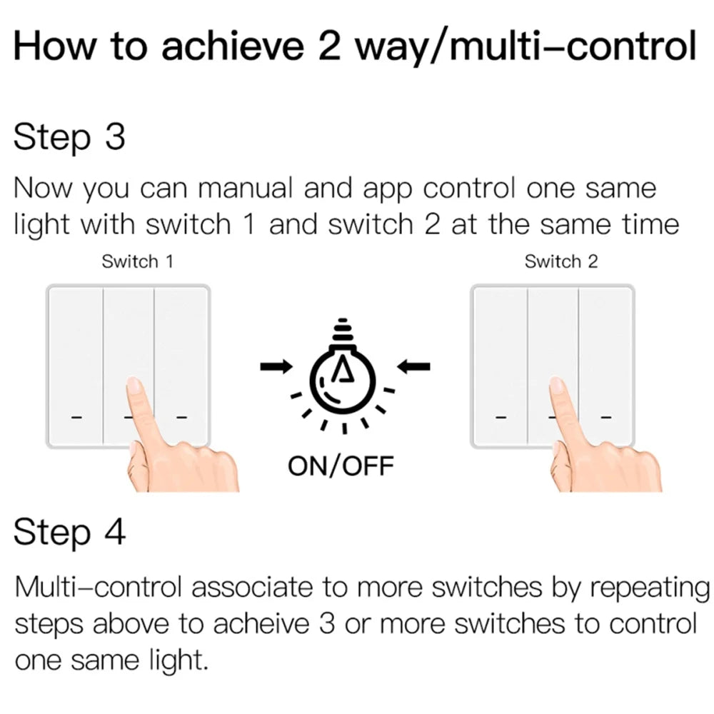 Switch No ZigBee Needed Neutral Google with/without 2mqtt Tuya 2/3 Smart Smart Works Life Way Wire Capacitor Alexa Light with