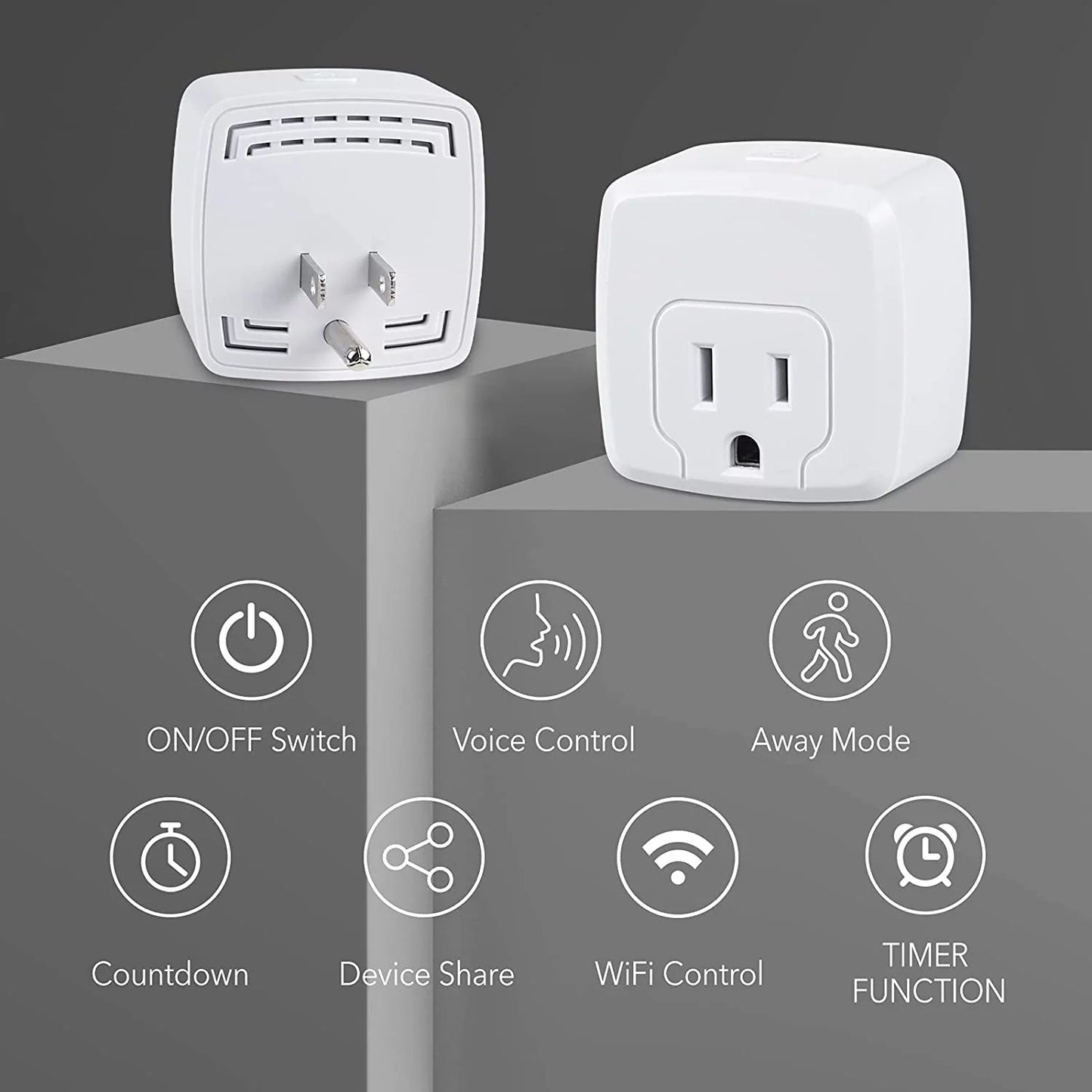 2.4G Hub 2-Pack Remote with Smart Works with WiFi Outlet Required, Certified, Timer Only, Plug Assistant, Home ETL Mini Alexa, HBN Google Control Function, Smart WiFi 15A, No